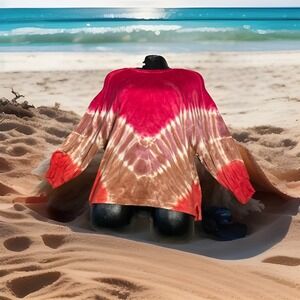 Rachel Zoe‎ Women's Lightweight lounge Comfy Colorful Tie Dye Crew Neck Shirt